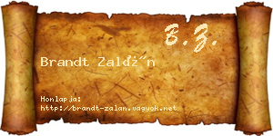 Brandt Zalán névjegykártya