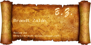 Brandt Zalán névjegykártya